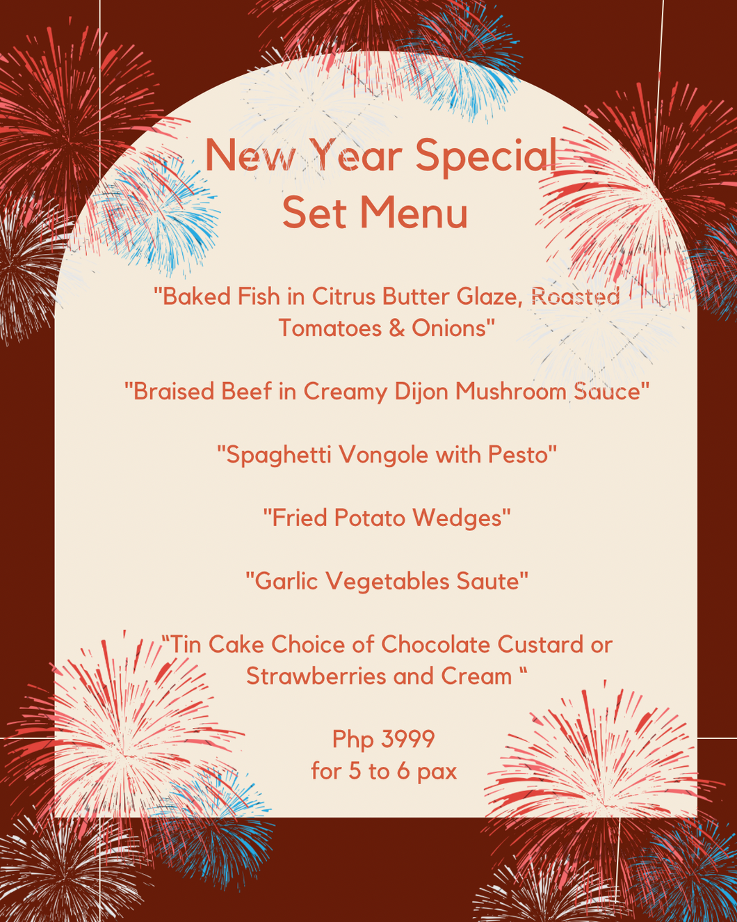 New Year’s Eve Special Menu